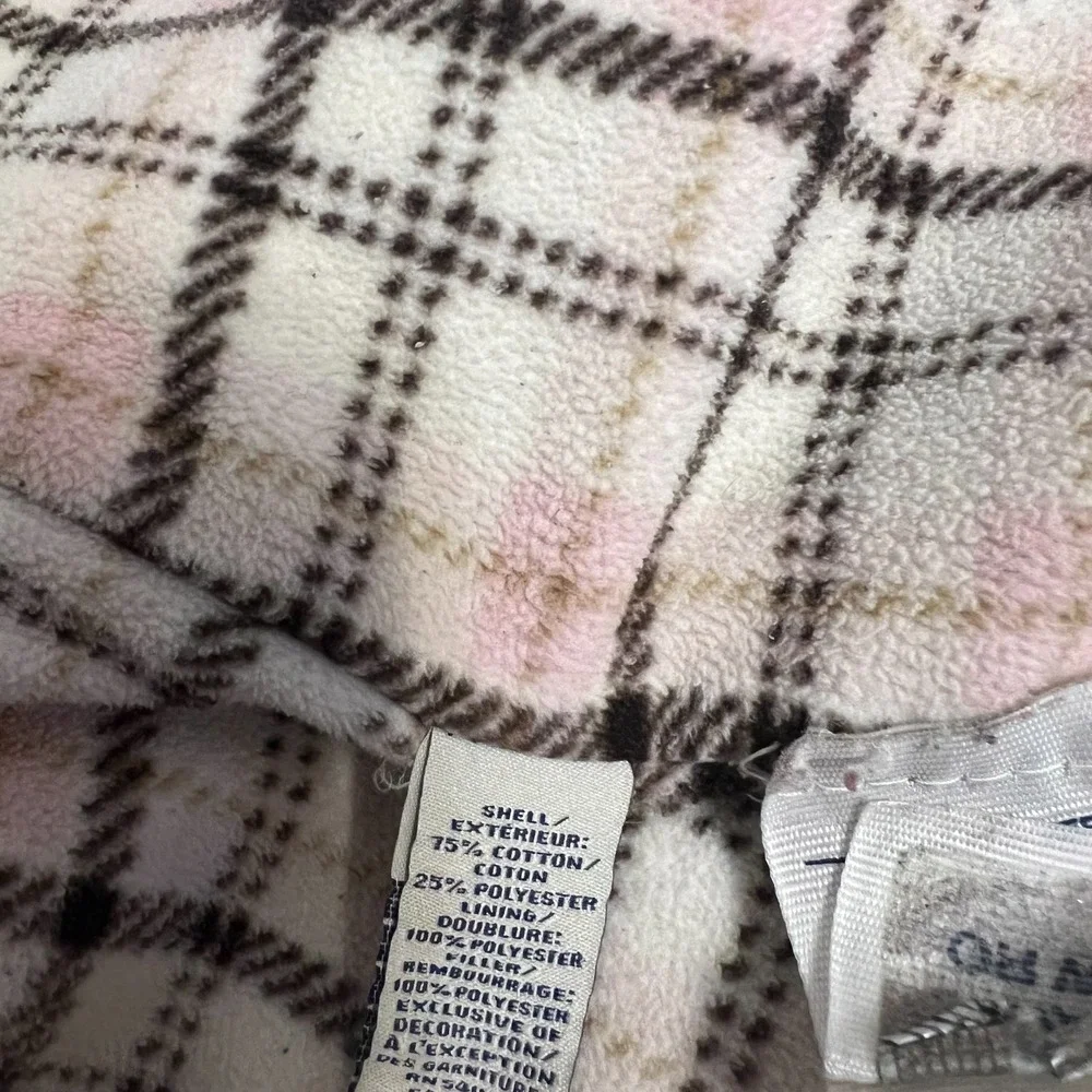 Old Navy Kids Brown Corduroy‎ Toggle Duffle Coat Hooded Plaid Fleece Lined Large